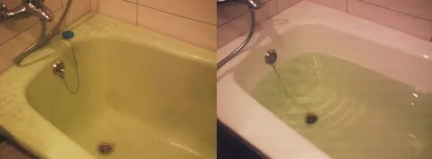 Желтая чугунная ванна