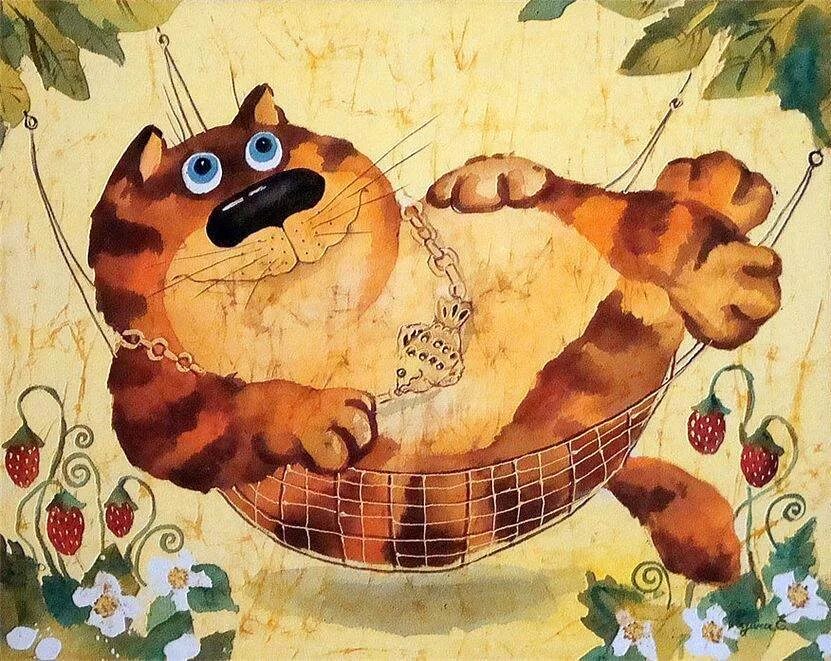 Кот рисунок есть. Елена разина художник. коты художницы елена разина. коты елены разиной. картины с мультяшными котиками.