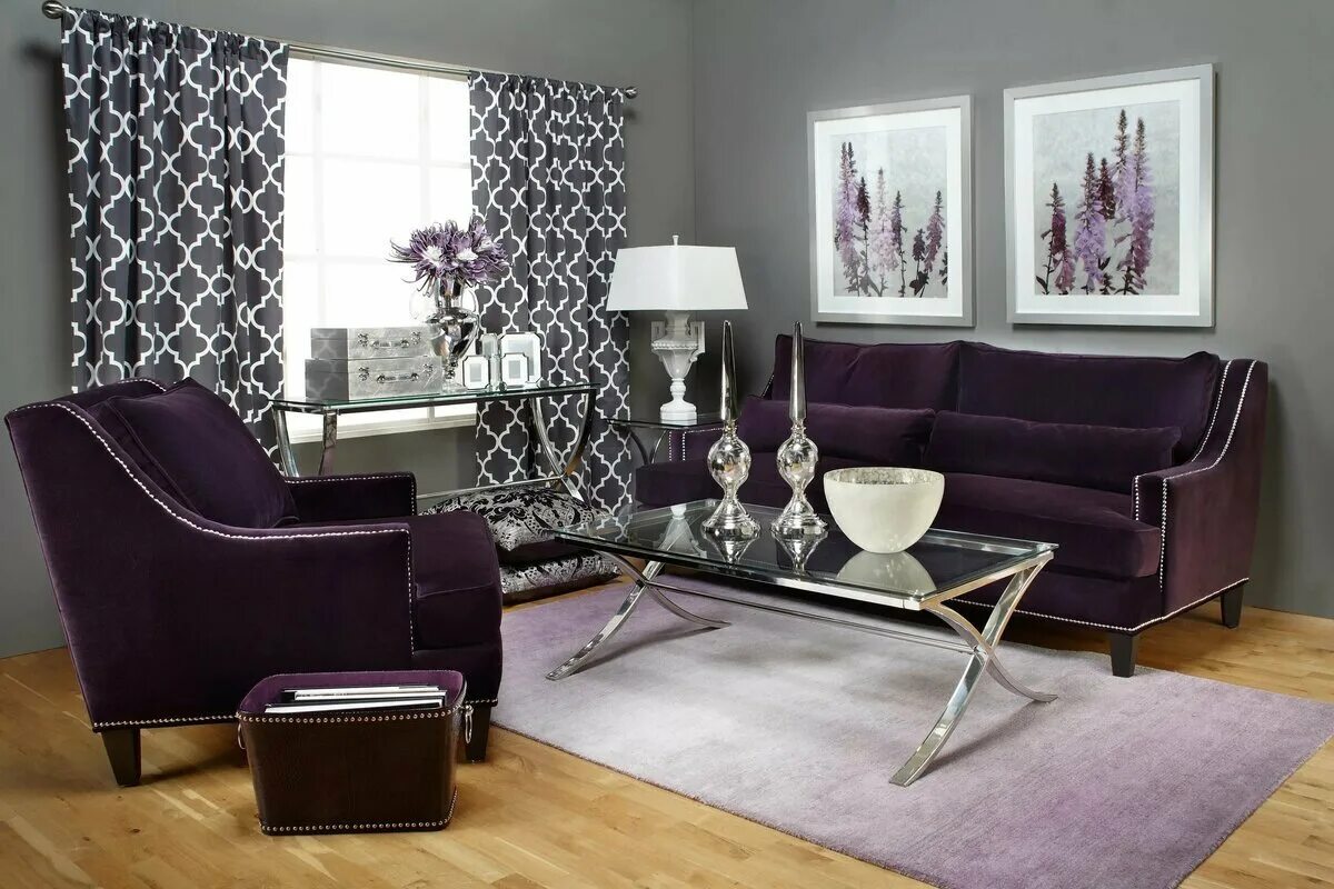 Цветовые решения в интерьере. Фиолетовый цвет в интерьере. Сочетание с фиолетовым цветом в интерьере. Серый и сиреневый в интерьере. Фиолетовые стены в интерьере.