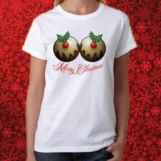 Мужская футболка Christmas Pudding Boobs T Shirt - Mens Ladies Gift Rude Jo...