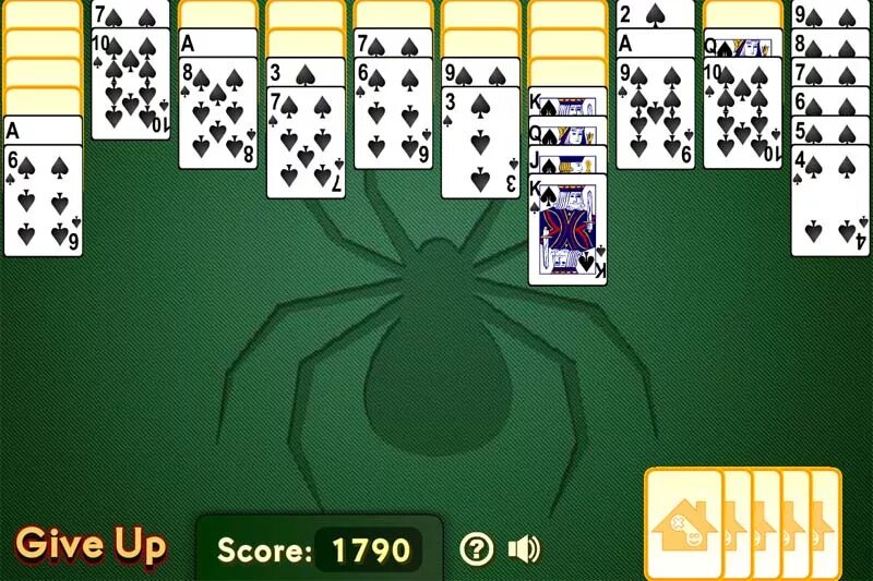 Пасьянс «паук» (1, 2, 4 масти). Игра Spider Solitaire. Пасьянс паук одна масть. Карты паук 1 масть. Игру паук без интернета