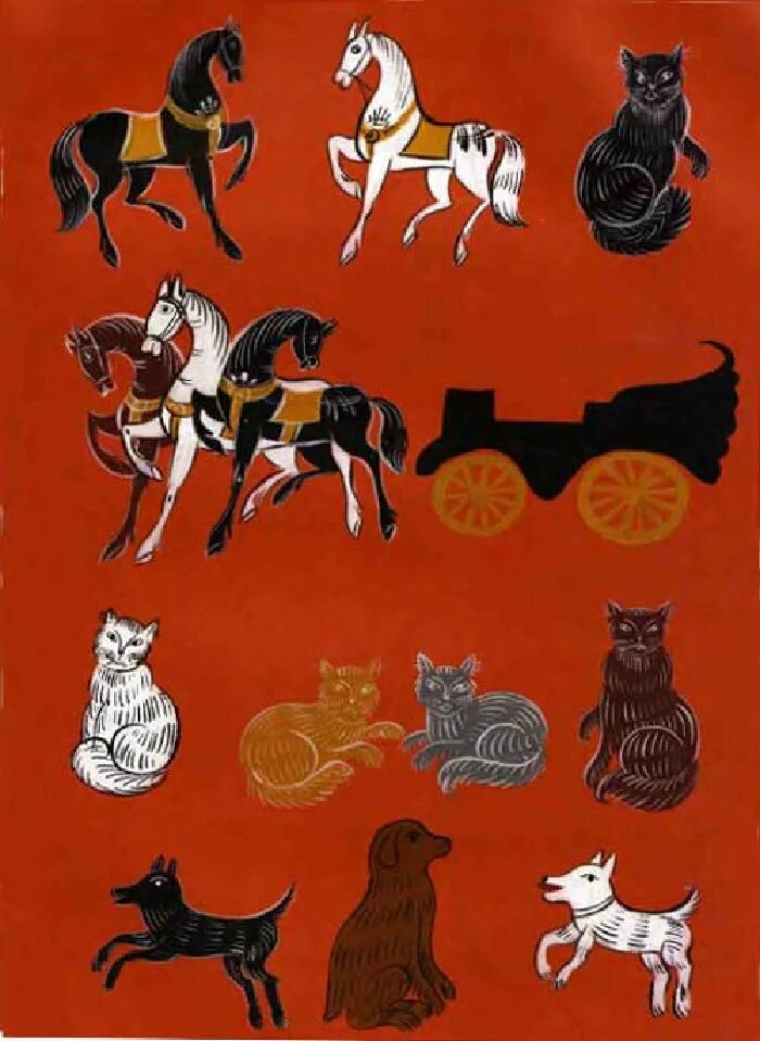 зооморфный мотив в городецкой росписи. шекснинская золоченка роспись. городец животные. ирина лямшина городецкая роспись. стилизованное животное в круге.