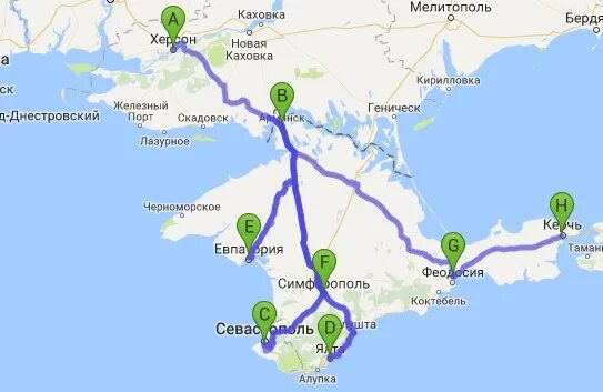 Одесское доехать. Одесса на карте Крыма. Маршрут Одесса Крым. Херсон на карте Крыма. Карта от Одессы до Крыма.