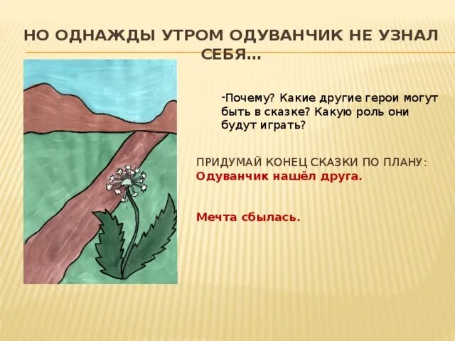 Одуванчик произведение 2 класс. Сергуненков одуванчик. Сочинение про одуванчик 2 класс. Придумай окончание сказки. Сказка одуванчик Сергуненков.