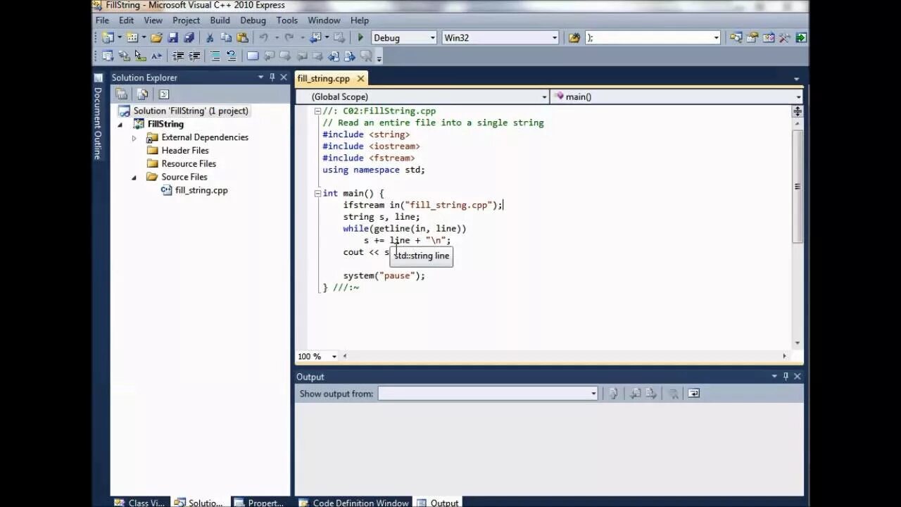 Read file to string