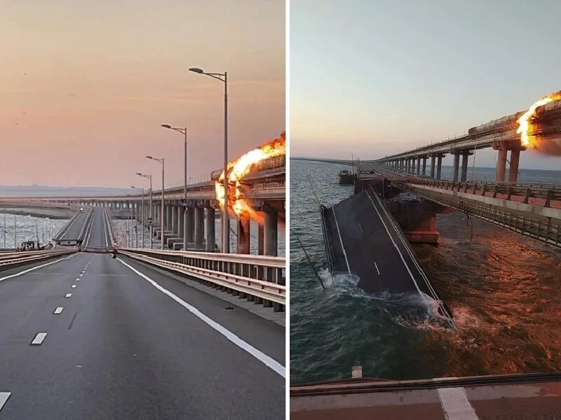 Почему закрыли крымский мост сейчас. Крымский мост краснодарский край. крымский мост разрушен. крымский мост город. снимки разрушений крымского моста.
