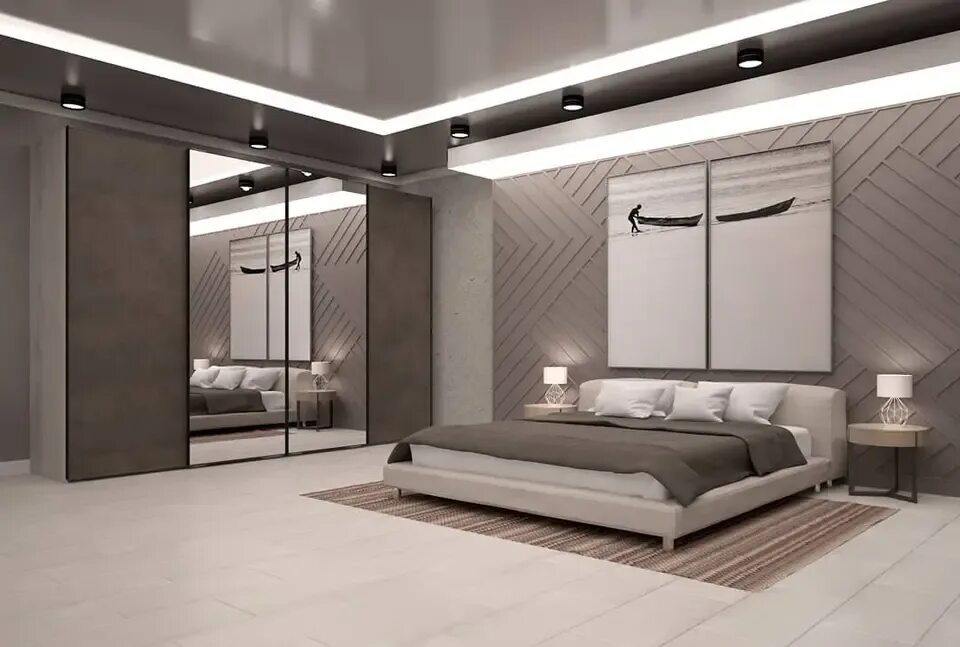 High tech in the bedroom interior (43 Photos)