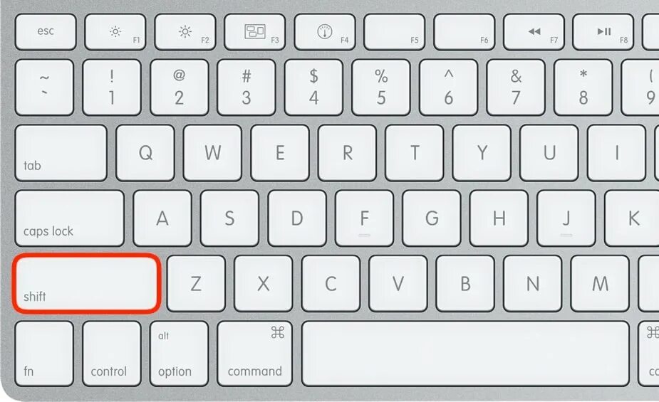 Где шифт на компьютере. Клавиатура Apple Wireless Keyboard mb184 White Bluetooth. Клавиша шифт на клавиатуре макбука. Шифт на макбук клавиша. Клавиша шифт на клаве Мак.