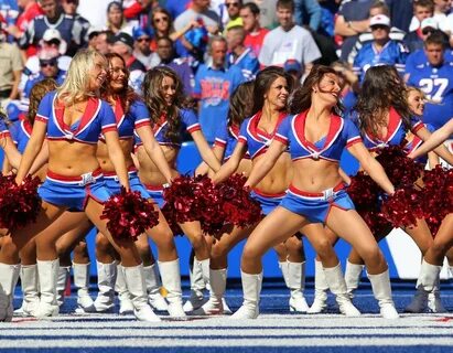 Buffalo Jills cheerleaders perform during a stoppage in play during the sec...