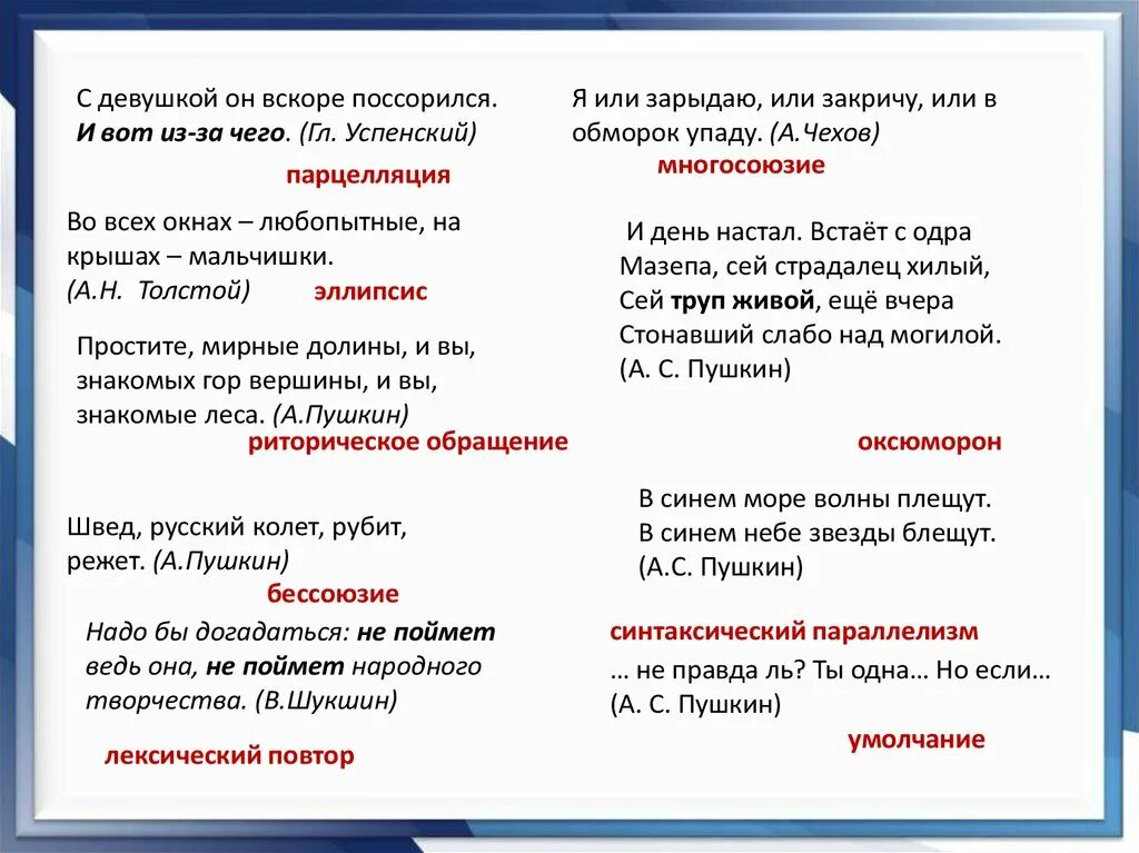 Хилые березки средство выразительности. Парцелляция это стилистический прием. Парцелляция это в русском. Средство выразительности в русском языке парцелляция. Парцелляция (синтаксис).