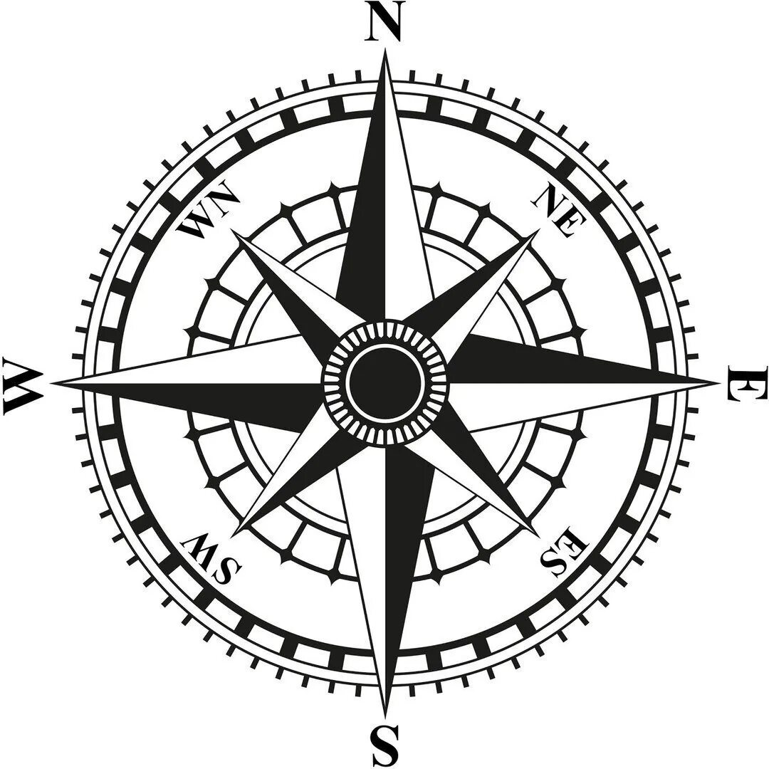 Компас черно белый. Компас графически. Компас стилизованный. Стилизованное изображение компаса. Компас рисунок.