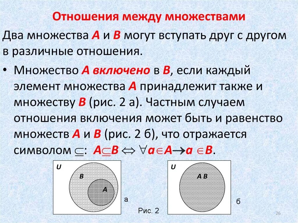 Отношения между множествами. Отношения между множествами примеры. Множества отношения между множествами. Отношение в теории множеств. Множество элементы множества изображение множеств