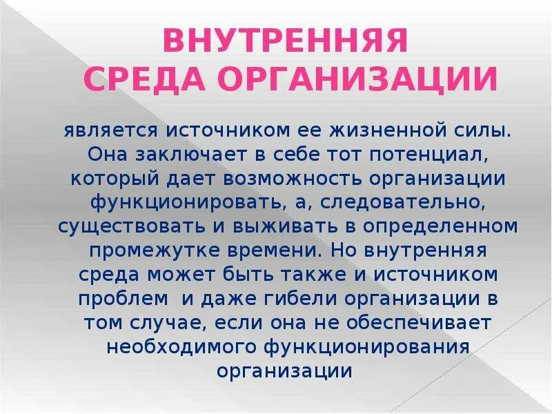 Что является источником. Что относится к внутренней среде предприятия. Источником жизненной силы организации является.