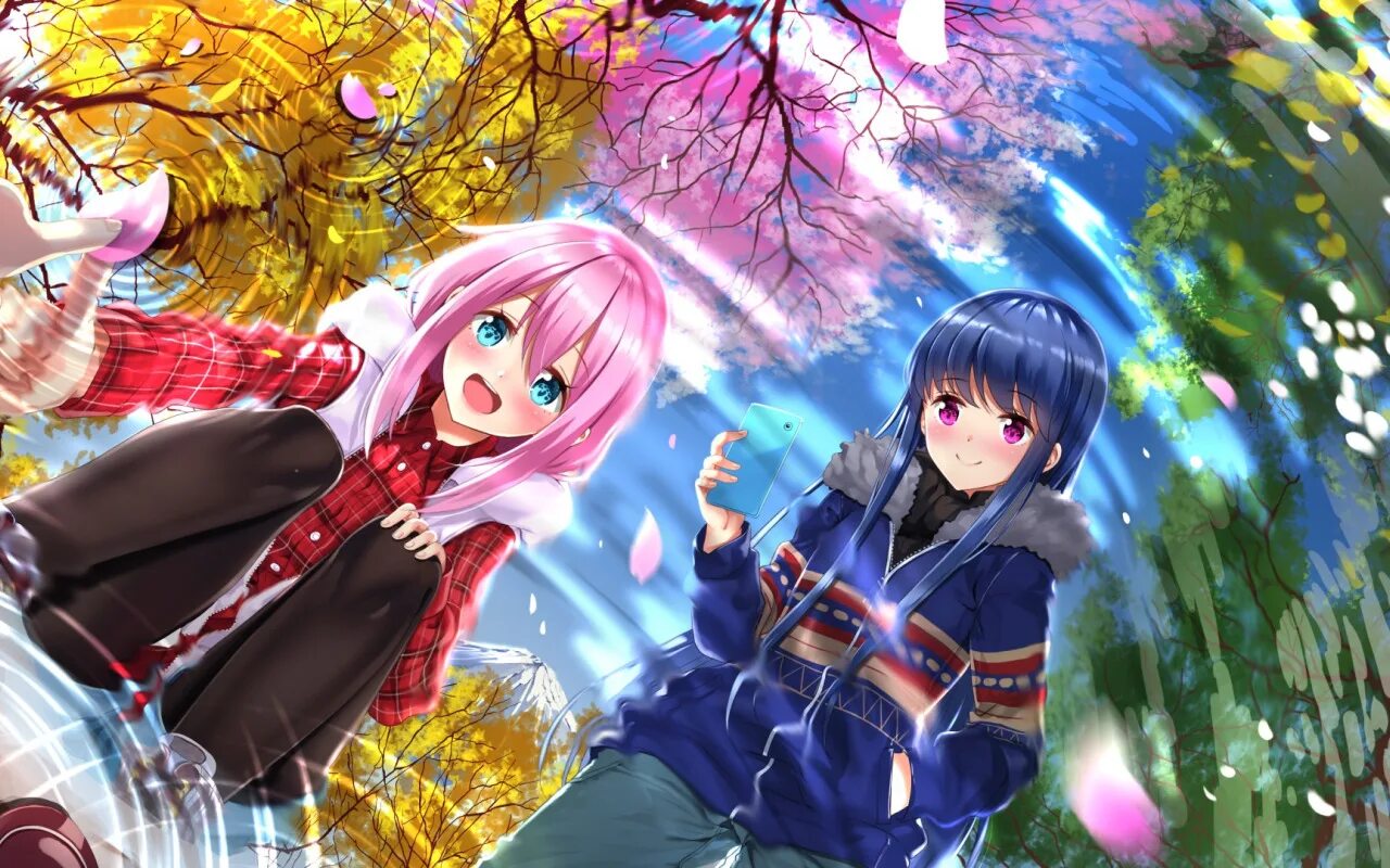 Yuru camping. Yuru Camp. Nadeshiko Kagamihara. Надешико лагерь на свежем воздухе.