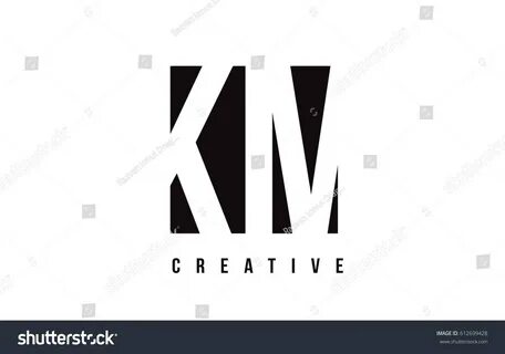 Km K M White Letter Logo Stock Vector 612699428 - Shutterstock.