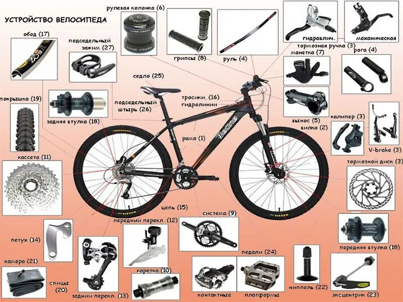 Где собрать велосипед. Детали велосипеда. Детали для велика. Части горного велосипеда. Запчасти для велика.