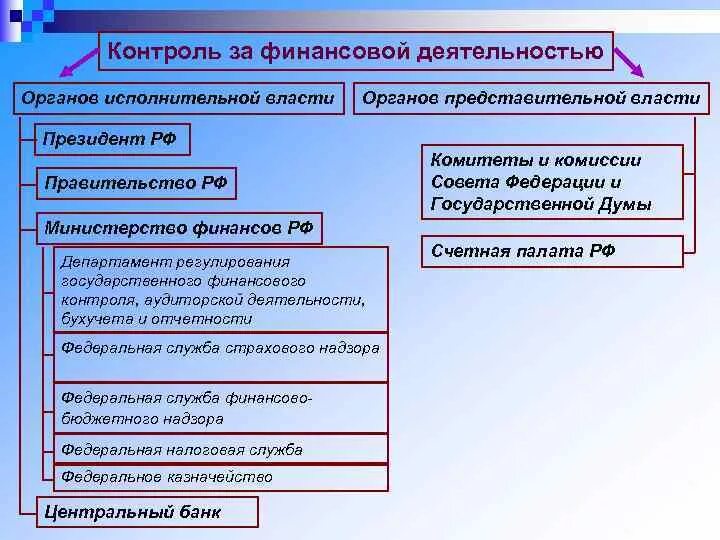 Государственная власть осуществляет тест. Органы финансовогоконтроляиспольнительной власти. Структура финансового контроля. Органы финансового контроля. Структура финансового контроля в РФ.