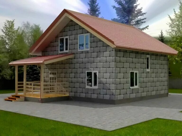 баня 4 на 8 из пеноблоков. баня из пеноблоков. баня 5 на 4 с верандой из блоков. дом баня 4 на 6 с мансардой из керамзитобетонных блоков. баня 6 на 6 из газобетона.