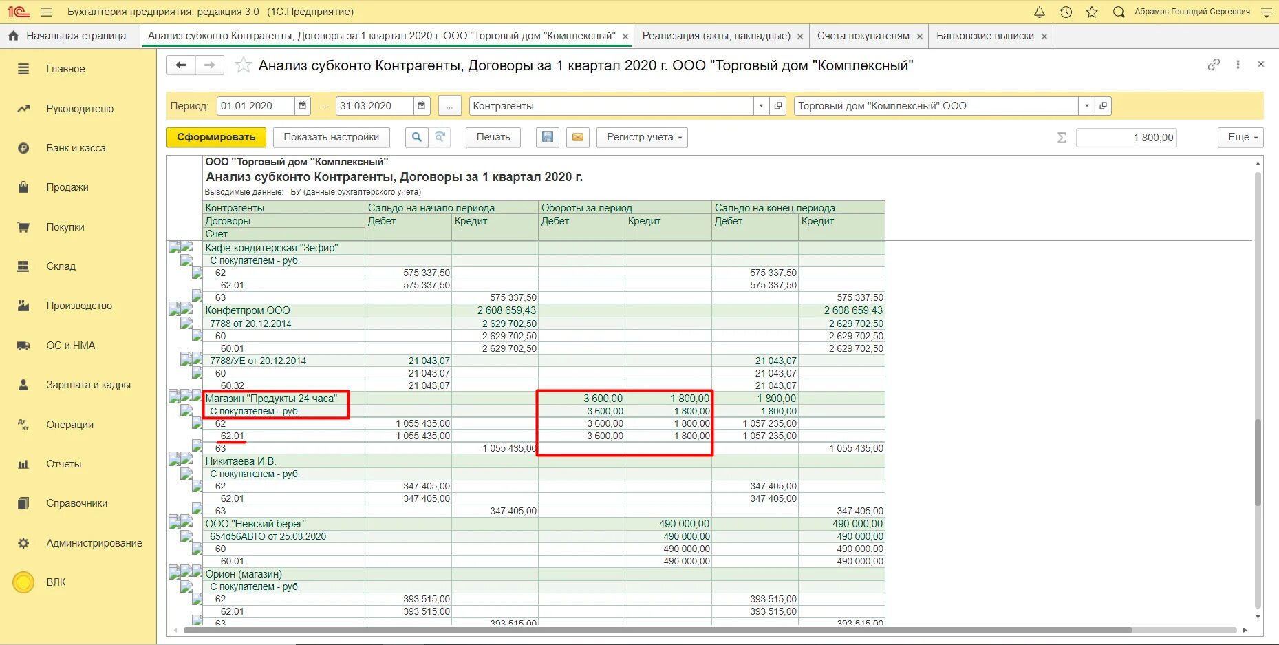 Анализ субконто. Анализ счета по субконто. Анализ субконто по контрагенту. Анализ субконто в 1с. Авансов 62