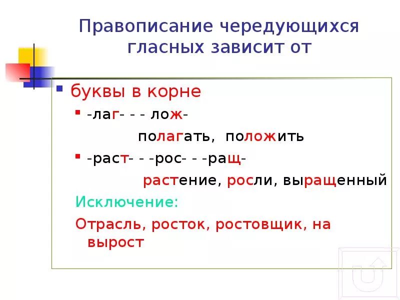 Понятый гласную в корне. Написание чередующихся гласных в корнях раст ращ рос. Чередование гласных в корнях лаг лож раст ращ рос. Чередующиеся гласные в корне слова раст ращ рос лаг лож.