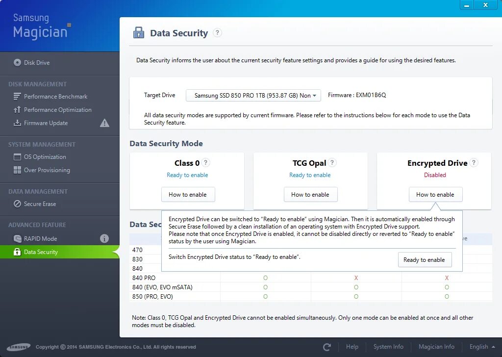 Enable encryption