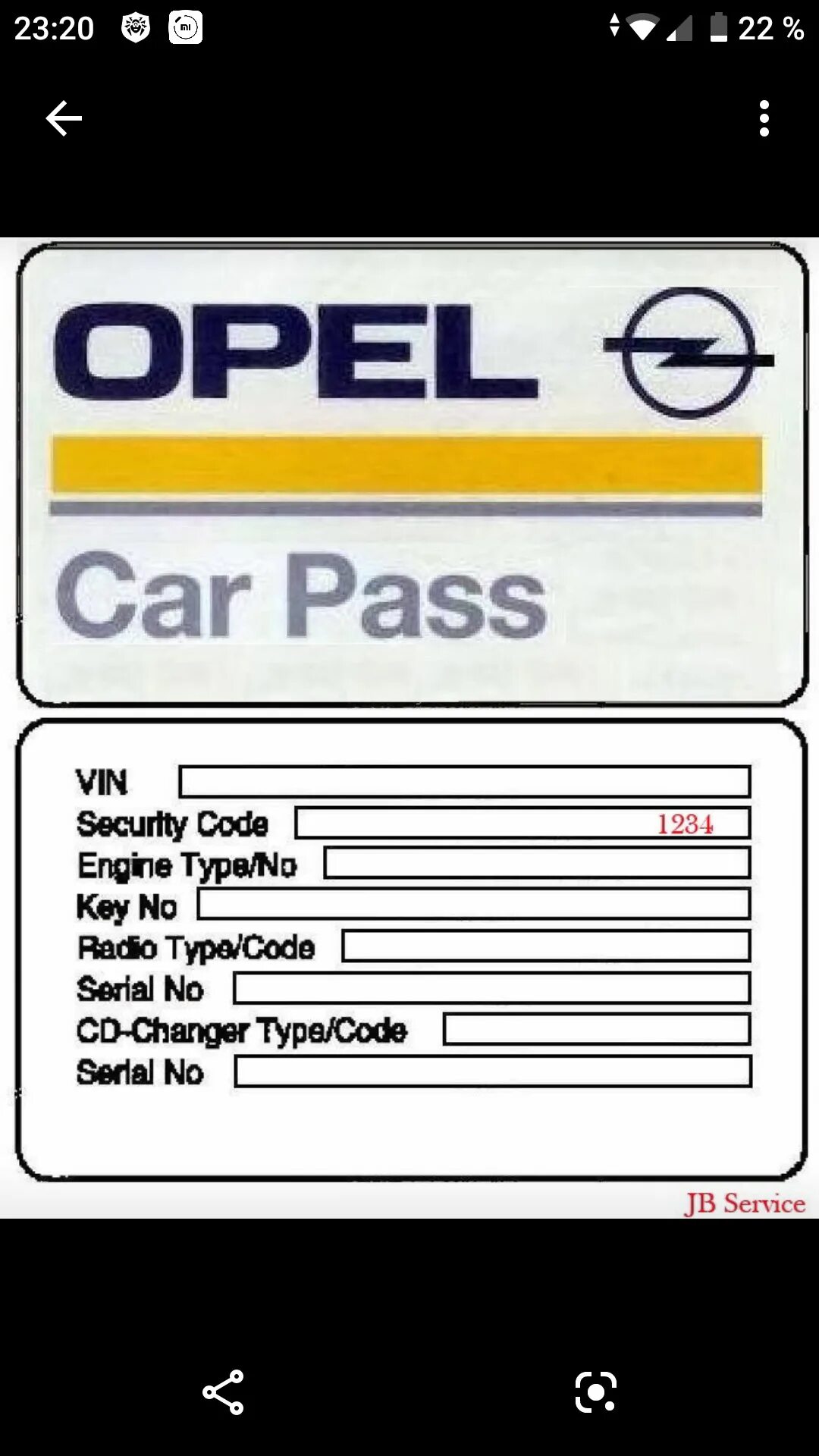 Карточка CARPASS Opel. CARPASS Opel Astra. CARPASS Opel по VIN.