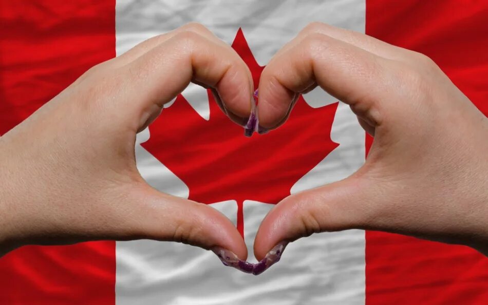 Over national. Флаг Канады сердечко. Канадцы показывают сердце. Символ Родины для канадцев. Жесты в Канаде.