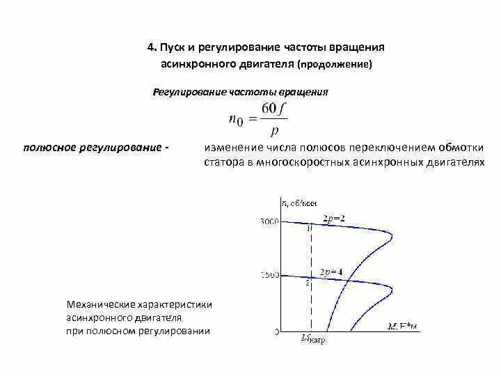 Изменение питающего напряжения. Регулирование скорости частоты вращения асинхронного двигателя. Методы регулирования частоты вращения трехфазного двигателя. Частотное регулирование частоты вращения асинхронного двигателя. Пуск и регулирование частоты вращения асинхронного двигателя.