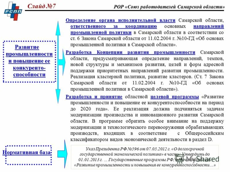 Направление промышленной политики