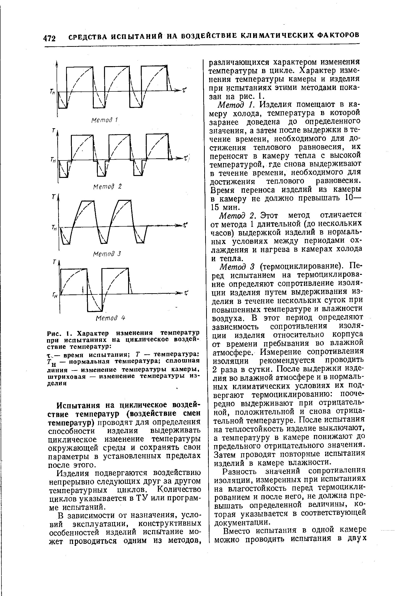 Испытания на воздействие изменения температур. Характер изменения температуры. Испытания на цикличность. Испытания повышения температуры. Циклическое изменение температуры