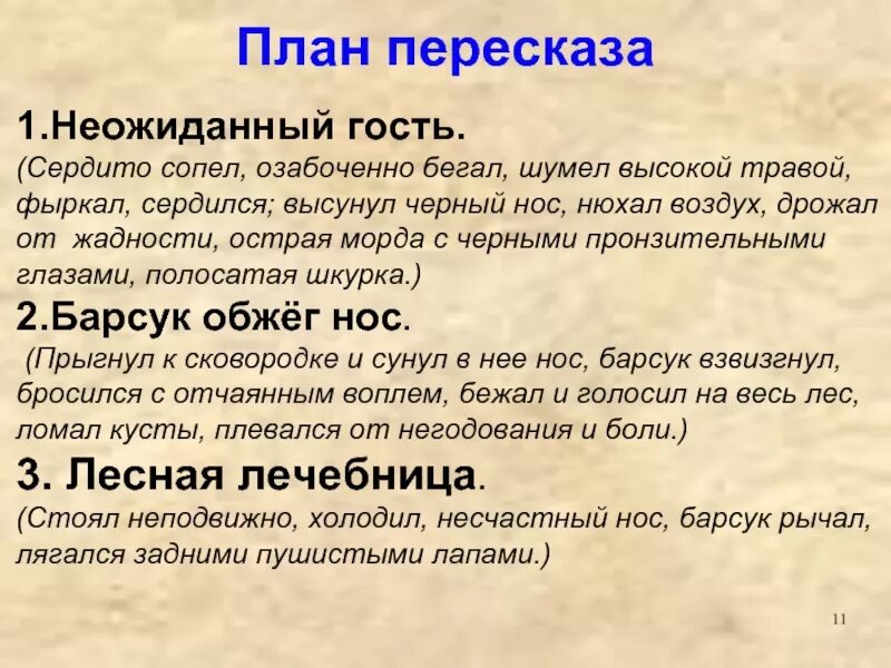 Сжатый пересказ рассказа. План рассказа барсучий нос Паустовского 3 класс. Барсучий нос Паустовский план рассказа. План по рассказу Паустовского барсучий нос. Барсучий нос план рассказа 3 класс.