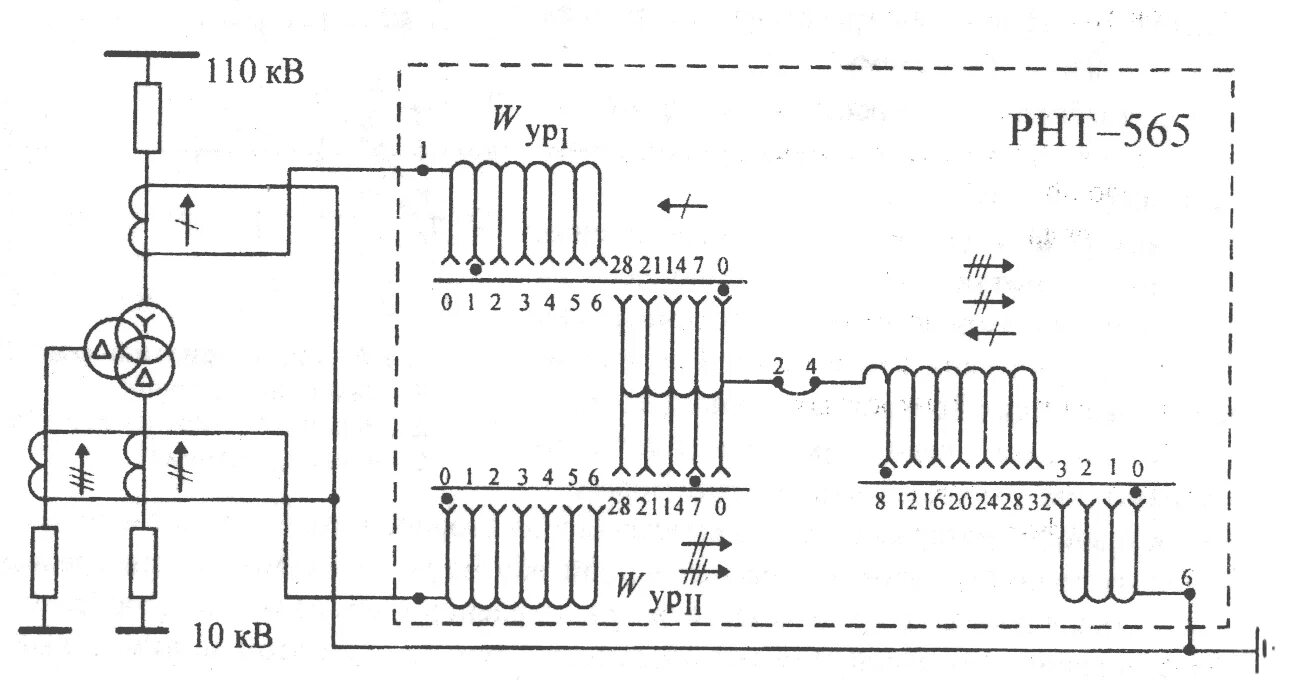 Схема ДЗТ-11 двухобмоточный трансформатор. Схема подключения обмоток ДЗТ-11. ДЗТ-11 схема. РНТ-565 схема. Устройства защиты трансформаторов