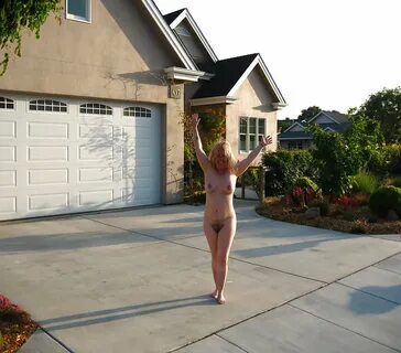 Naked on the patio.