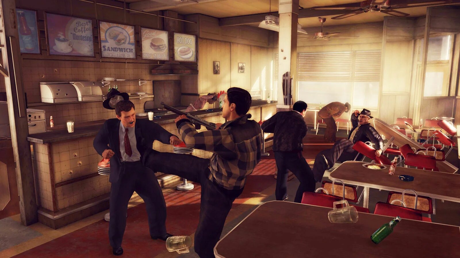 Мафия 2 перестрелка. Мафия 2 стрельба. Мафия 2 гангстеры. Mafia 2 2008 screenshots. Попал в игру в которую играл