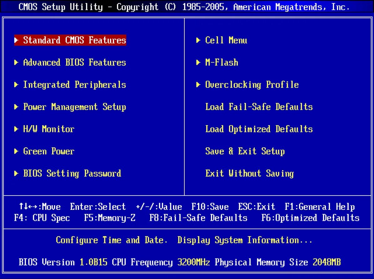 Стандартный биос. Биос v02.61. Версия биоса 02.61. MSI BIOS American MEGATRENDS. BIOS внешний вид.