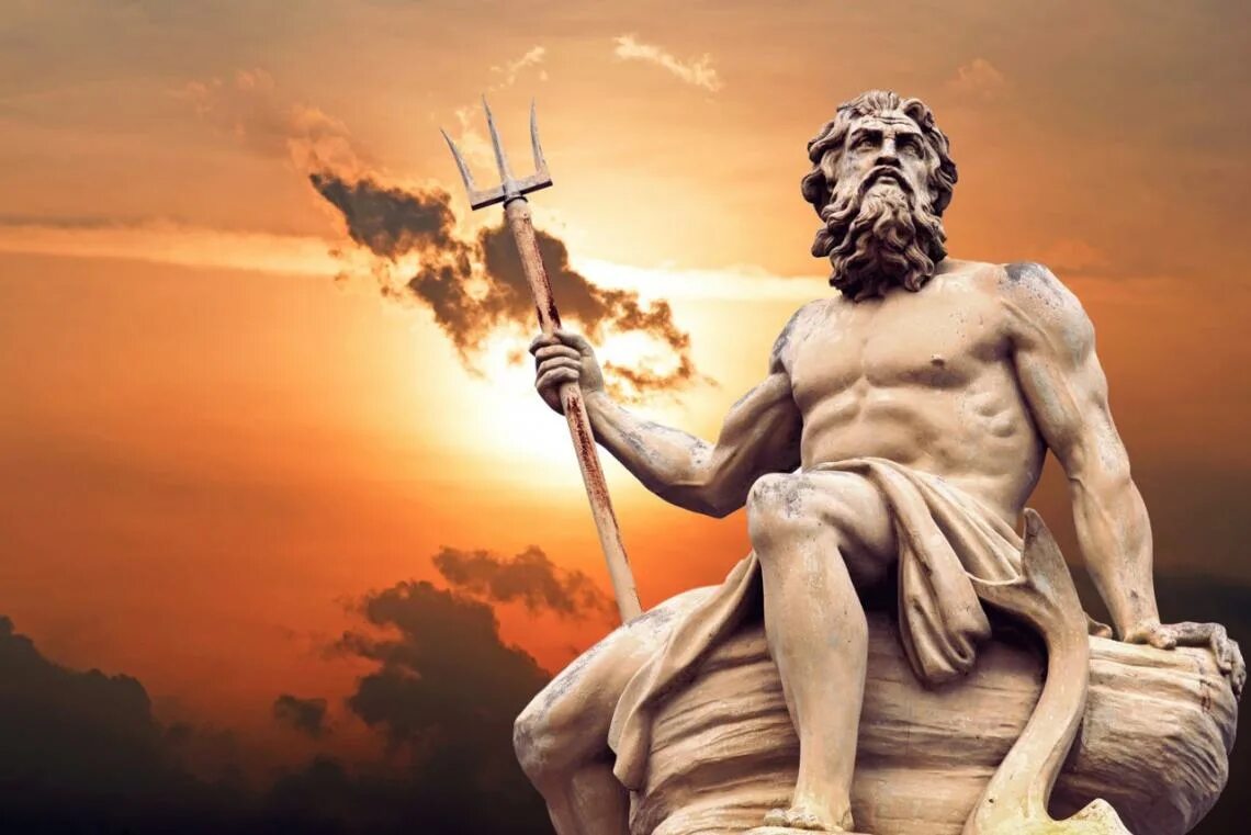 Нептун Бог Посейдон. Статуя Нептун Посейдон. Посейдон Нептун Зевс. Посейдон Бог древней Греции. God