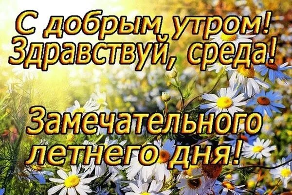 Доброе летнее утро среды. Июня среда. Открытка доброе утро среда. Июня среда. Открытки с добрым утром среды.