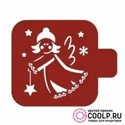 Трафарет пластик "Ангел в шапочке" 9*9 см