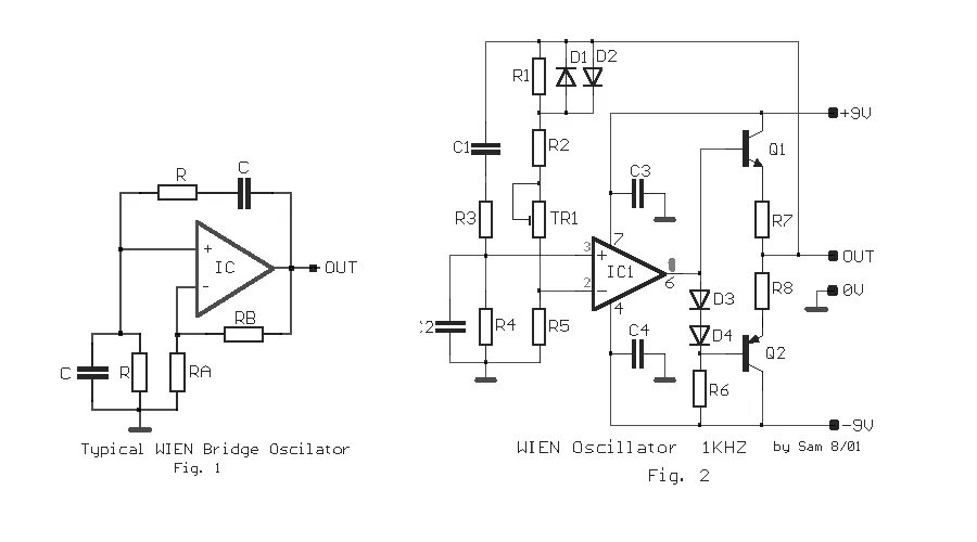 Oscillator frequency. Генератор синус на оу с однополярным питанием мост вина. 1khz. 951 oscillator. low frequency oscillator.
