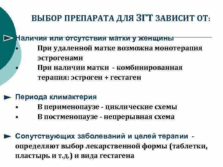 Таблетки после удаление матки