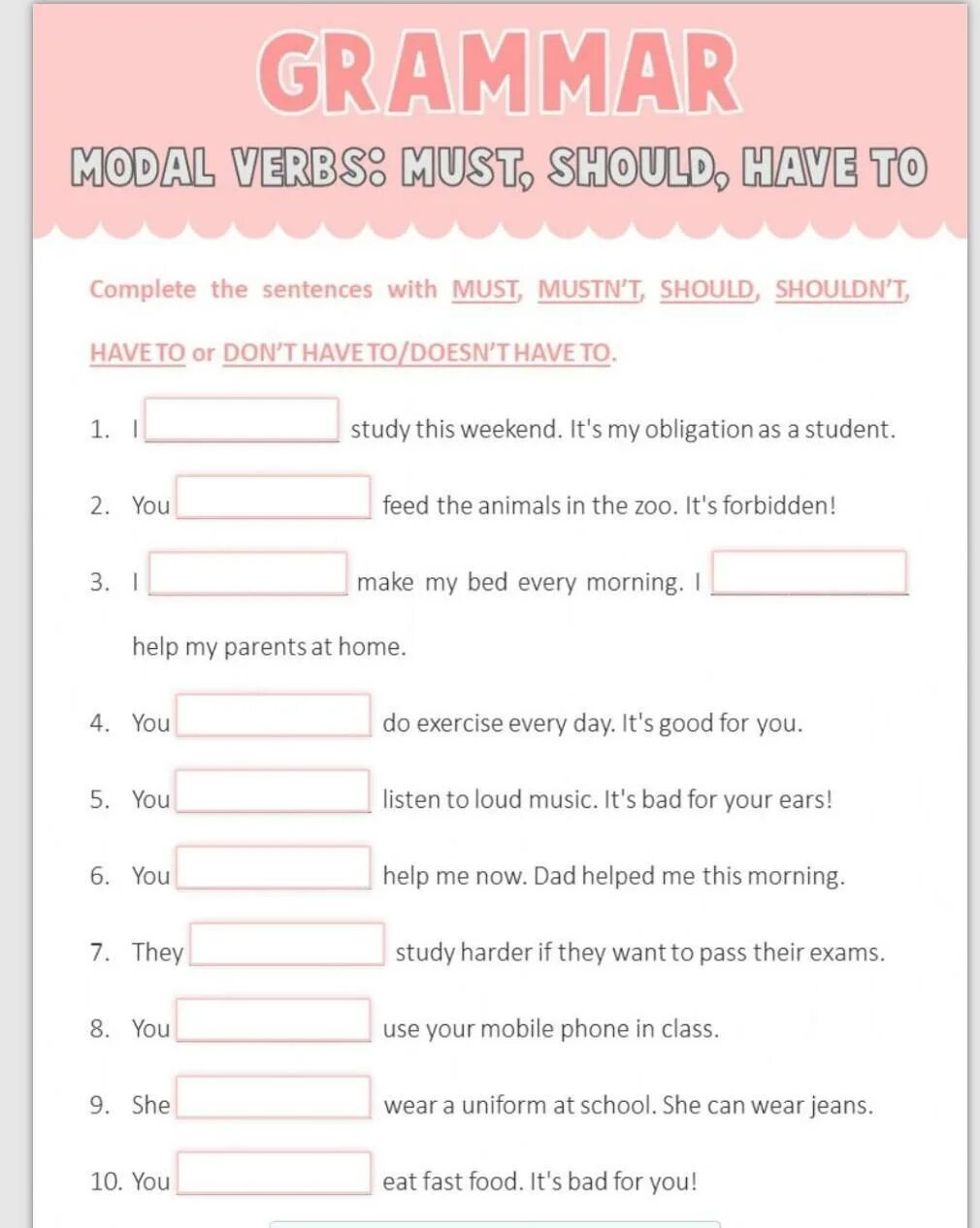 Complete the sentences 4 класс. Sentences with can can t. Modal verbs should and must. Many sentences. Sentences with modal verbs.