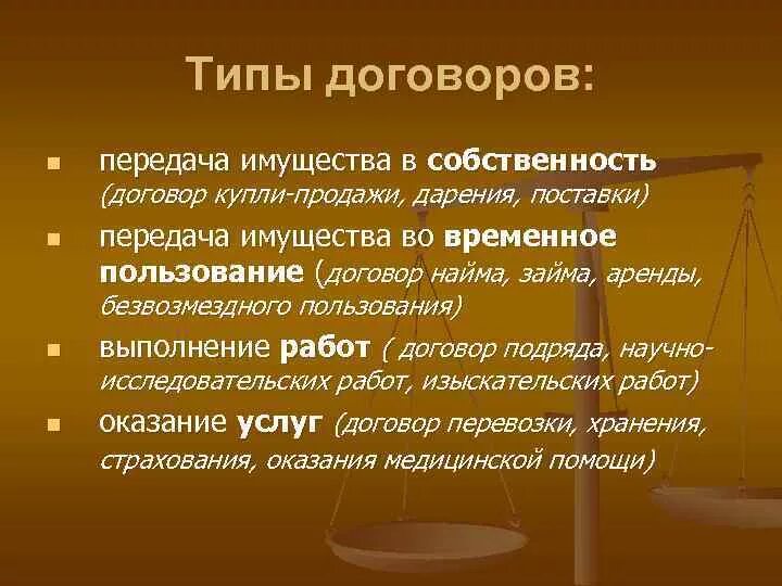 Виды договоров о передаче имущества. Виды договоров по передаче имущества. Виды договоров по передаче имущества в собственность. Типы контрактов.