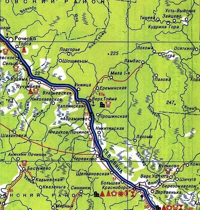 Верхняя Тойма Архангельск карта. Карта дороги верхняя Тойма - Архангельск. Северная Двина верхняя Тойма. Карта Верхнетоемского района Архангельской области.