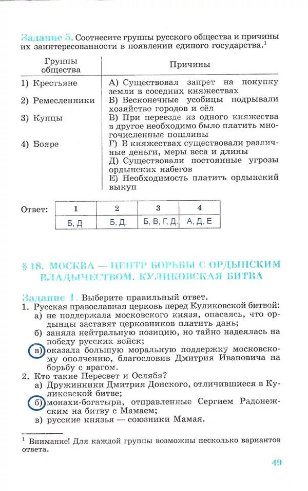 По истории 6 класс вариант 1
