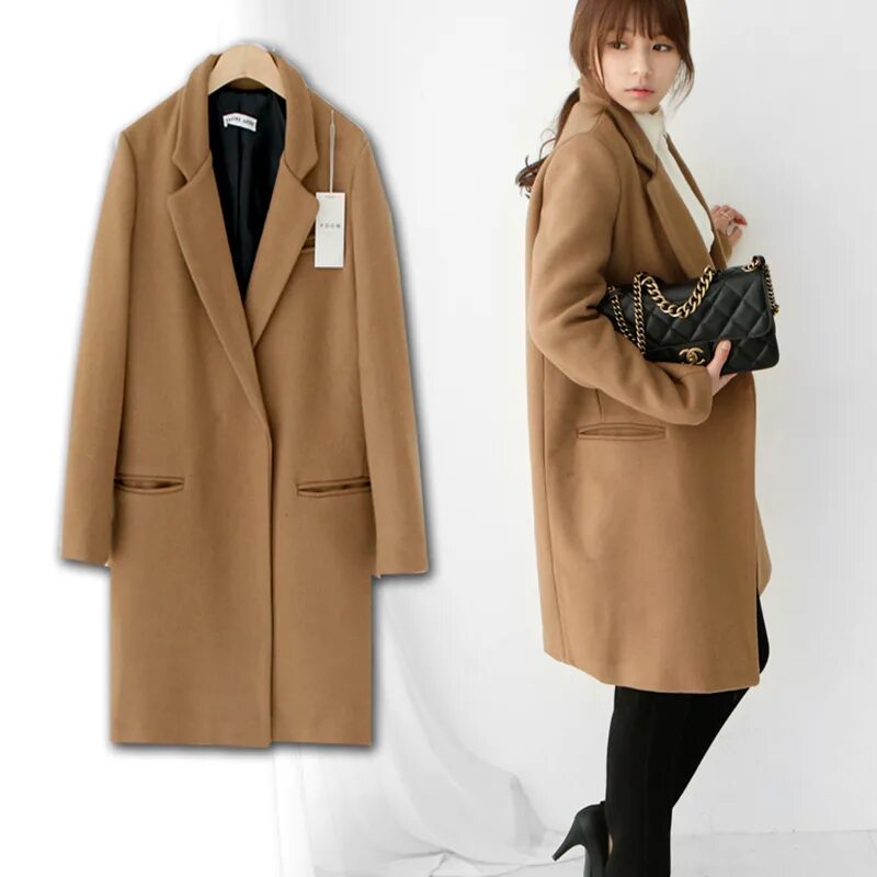 Пальто корейский стиль. Пальто до колен. Корейские пальто женские. Пальто до колен женское.