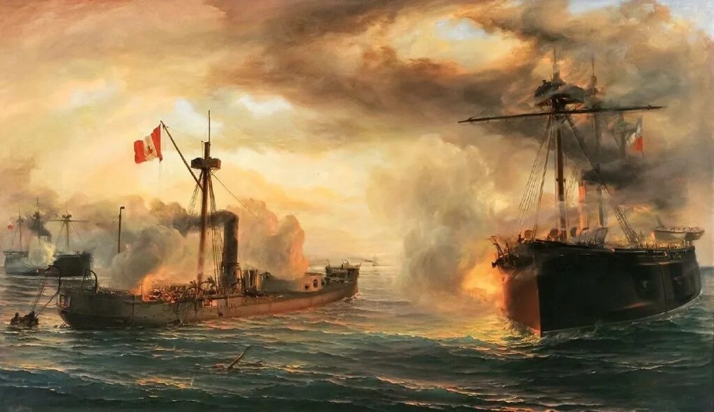 Картина Naval Battle. Морское сражение у мыса акций