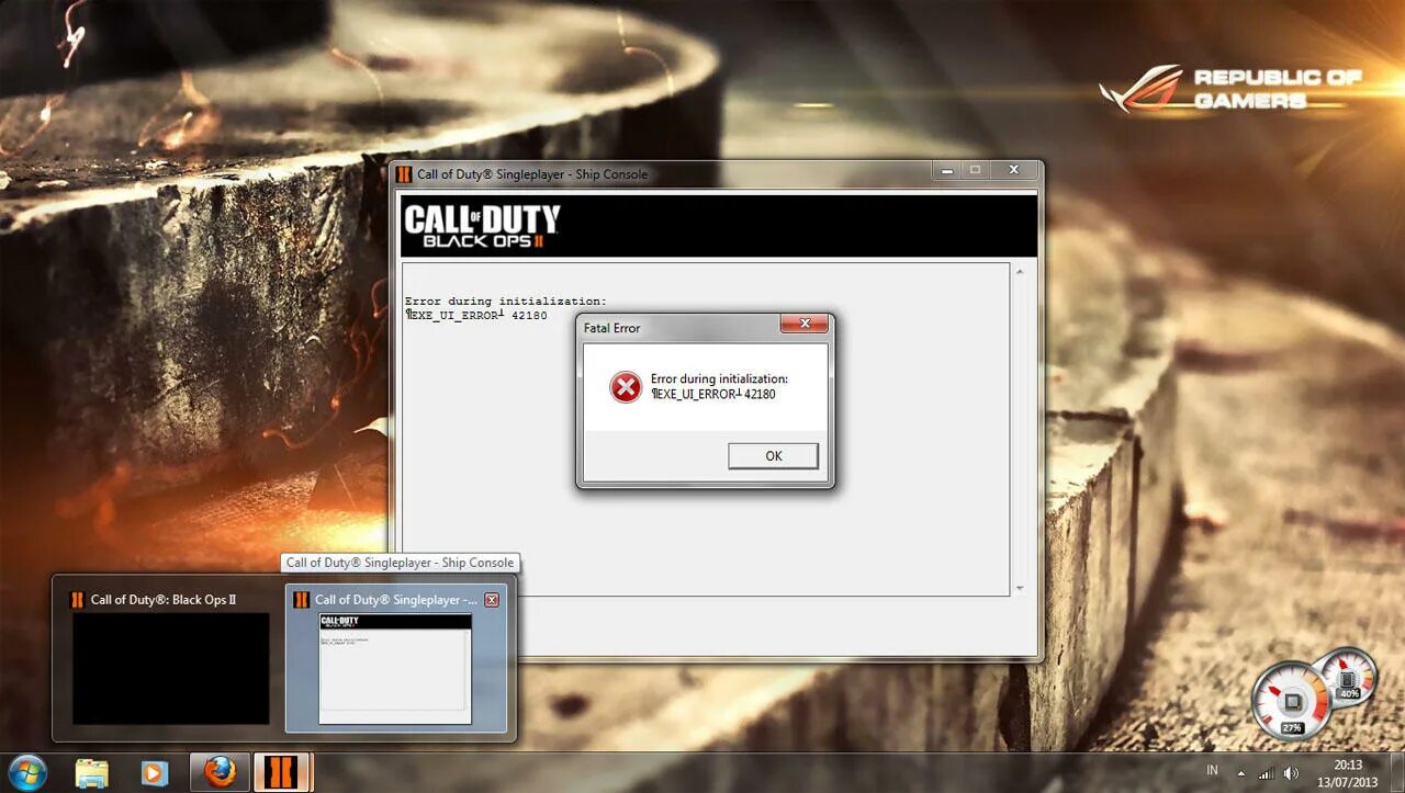 Call of Duty Black ops 2 ошибка при запуске. Ошибка Error. Black ops ошибка при запуске. Ошибка UI. Error occurred during initialization