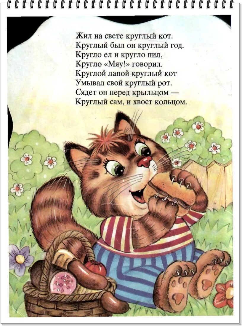 Стих кот читать. Круглый кот стихотворение. стишок про круглого кота.
