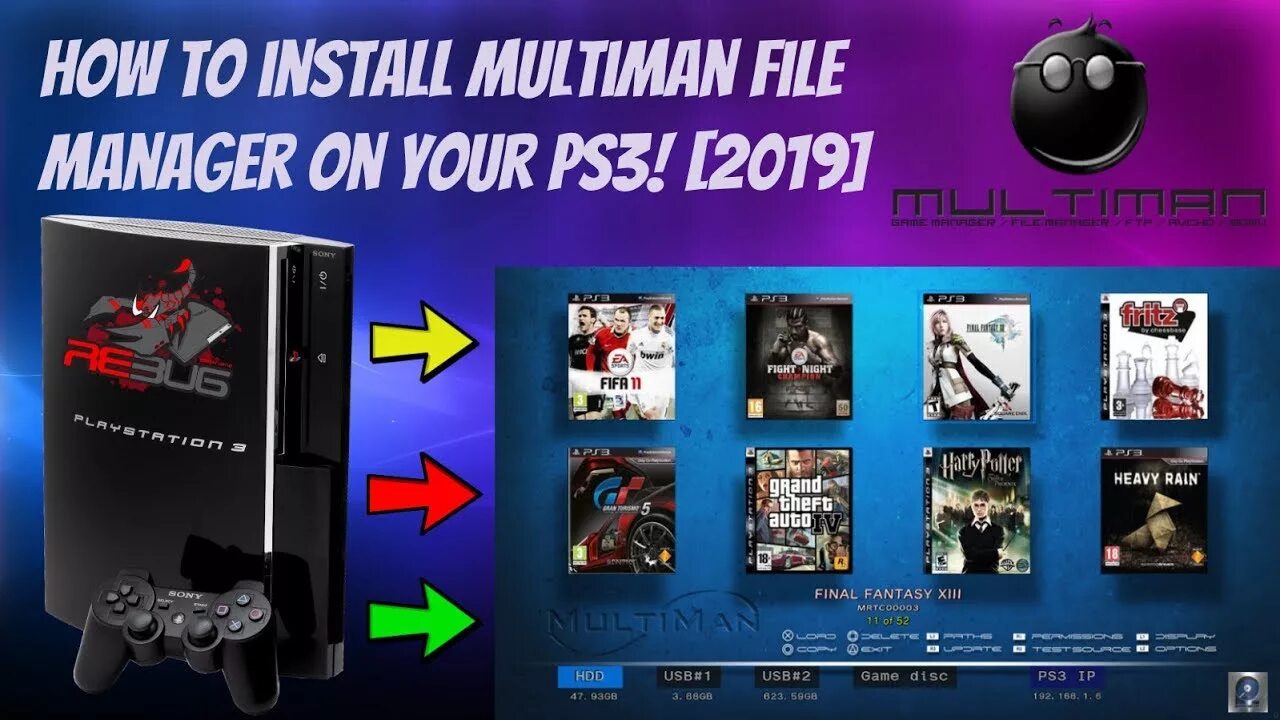 Как установить multiman на ps3. Файловый менеджер ps3. multiman ps3. пс манагер. пс3 как включить мультимен.