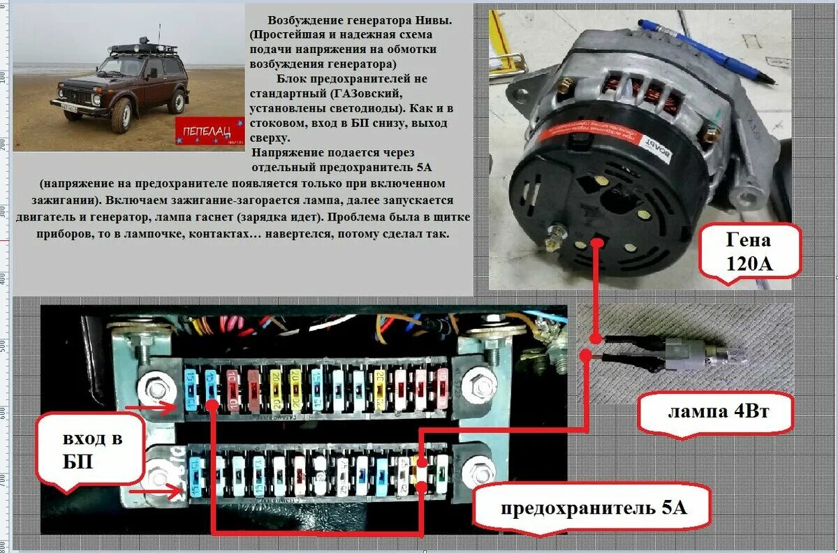 Можно ехать без генератора. Предохранитель обмотки возбуждения генератора ВАЗ. Возбуждение генератора через лампочку схема подключения. Схема возбуждения генератора Нива 2121. Схема провода возбуждения генератора Приора 1.